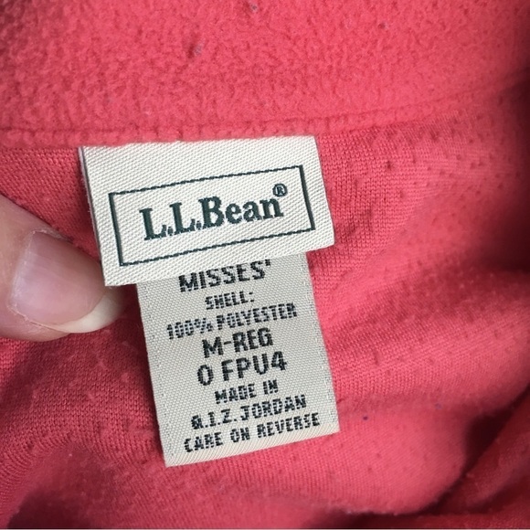 LL Bean Full Zip, Lightweight Fleece Jacket, Pink, Red, Size M - Picture 9 of 16